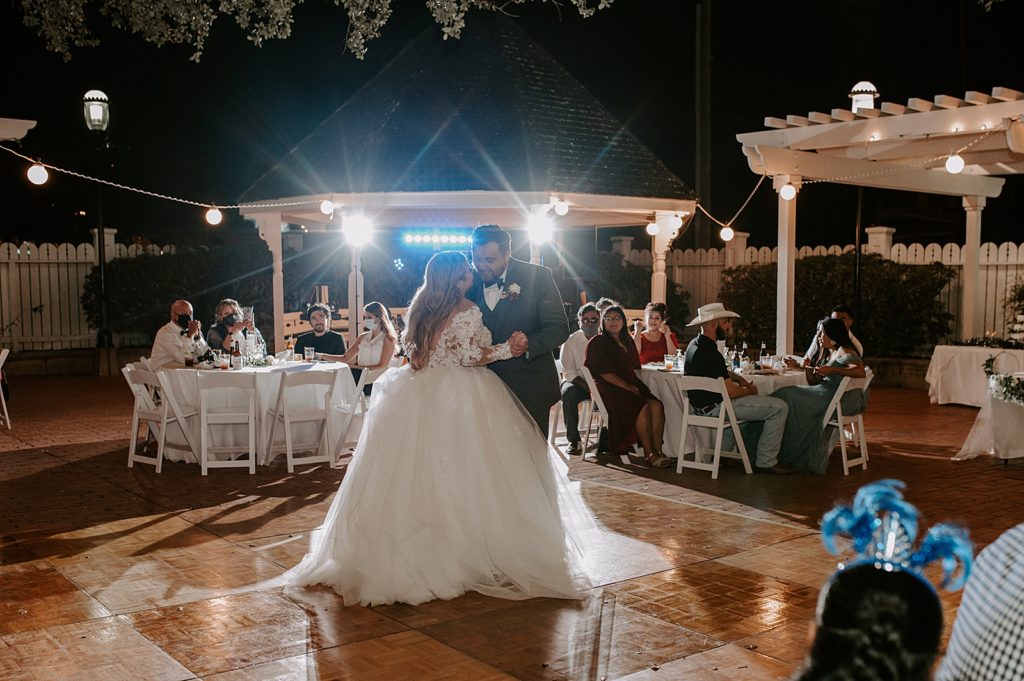 Bride and Groom First dance at night