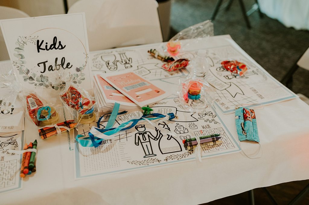 Detail shot of kids table for Reception