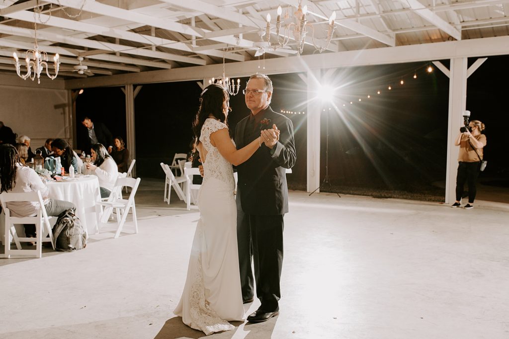 Father daughter dance at night
